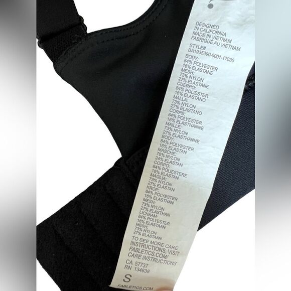 Fabletics On-The-Go Midi Medium Impact Sports Bra black size small - Picture 7 of 10